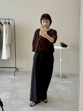 「アイテム（カーディガン/ボレロ）」を使った、kahoさん（レディース・156cm・40代）の夏コーディネート