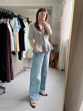 「A part by（アパートバイ）のハートモチーフバッグ（ショルダーバッグ、ホワイト系）」を使った、kahoさん（レディース・156cm）の春コーディネート