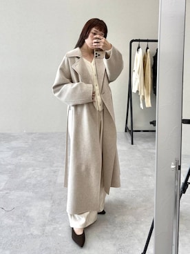 「アイテム（ステンカラーコート）」を使った、kahoさん（レディース・156cm・40代）の秋コーディネート