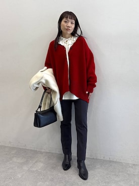 「アイテム（バッグ）」を使った、kahoさん（レディース・156cm・40代）の冬コーディネート