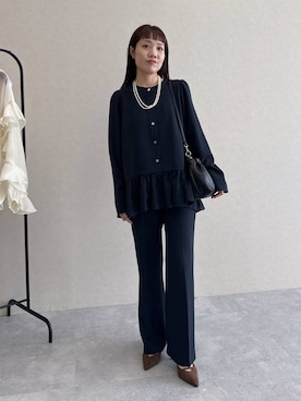 「アイテム（パンツドレス）」を使った、kahoさん（レディース・156cm）の冬コーディネート