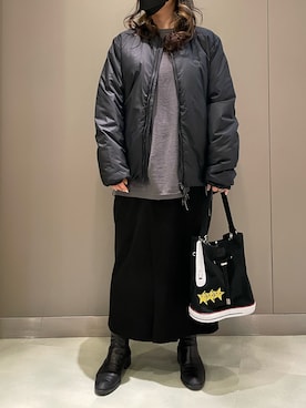 「アイテム（ブルゾン）」を使った、t☺︎rachanさん（レディース・158cm・30代）の冬コーディネート