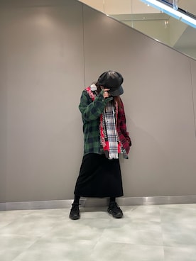 「ISAMU KATAYAMA BACKLASH（イサムカタヤマバックラッシュ）のアイテム」を使った、t☺︎rachanさん（レディース・158cm）の冬コーディネート