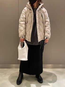 「ISAMU KATAYAMA BACKLASH（イサムカタヤマバックラッシュ）のアイテム（ジャケット/アウター）」を使った、t☺︎rachanさん（レディース・158cm）の冬コーディネート