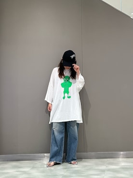 「アイテム（帽子）」を使った、t☺︎rachanさん（レディース・158cm・30代）の夏コーディネート