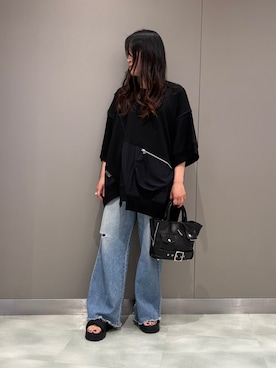 「beautiful people（ビューティフルピープル）のアイテム（トートバッグ）」を使った、t☺︎rachanさん（レディース・158cm）の夏コーディネート