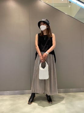 「ADDICT NOIR（アディクトノアー）のアイテム」を使った、t☺︎rachanさん（レディース・158cm）の夏コーディネート