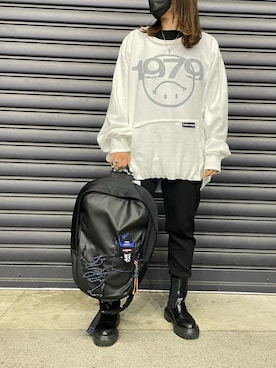 「ADER error（アーダーエラー）のアイテム（バッグ）」を使った、t☺︎rachanさん（レディース・158cm）の春コーディネート