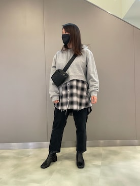 「ADDICT NOIR（アディクトノアー）のアイテム」を使った、t☺︎rachanさん（レディース・158cm）の春コーディネート