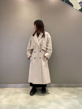「アイテム（トレンチコート）」を使った、t☺︎rachanさん（レディース・158cm・30代）の冬コーディネート