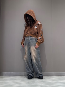 「アイテム（パーカー）」を使った、t☺︎rachanさん（レディース・158cm・30代）の秋コーディネート