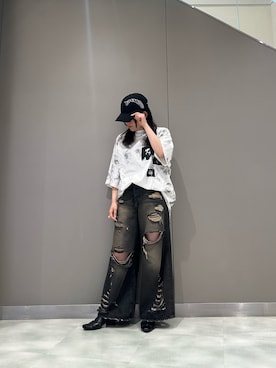 「アイテム（帽子）」を使った、t☺︎rachanさん（レディース・158cm・30代）の夏コーディネート