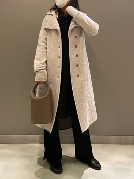 「TRANSIT（トランジット）のアイテム（ジャケット/アウター）」を使った、t☺︎rachanさん（レディース・158cm）の秋コーディネート