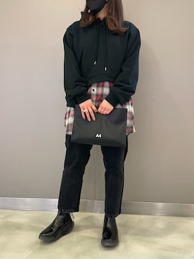 「ADDICT NOIR（アディクトノアー）のアイテム」を使った、t☺︎rachanさん（レディース・158cm）の春コーディネート
