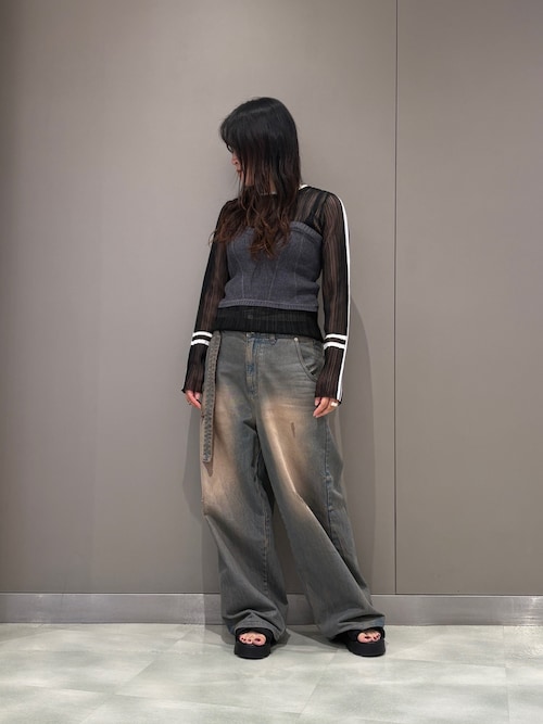 AULA AILA/アウラアイラ/BARE TOP SHEER RIB KNIT/ベアトップ