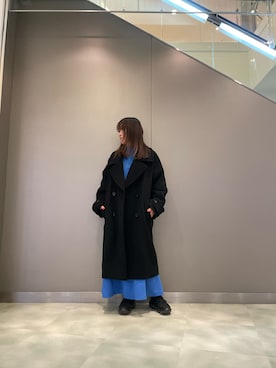 「アイテム（チェスターコート）」を使った、t☺︎rachanさん（レディース・158cm・30代）の秋コーディネート