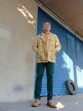 「古着コーデ」｜「アイテム（ピーコート）」を使った、たかぶんごさん（メンズ・171cm）の秋コーディネート