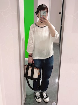「アイテム（アナログ腕時計）」を使った、よっちさん（レディース・165cm）の夏コーディネート