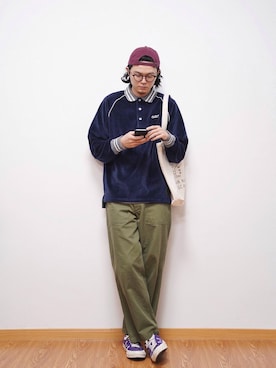 「CONVERSE（コンバース）のアイテム（スウェット）」を使った、Saladbobさん（メンズ・179cm）の冬コーディネート