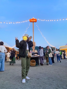 「PUMA（プーマ）のアイテム（帽子）」を使った、d45さん（レディース・158cm）の春コーディネート