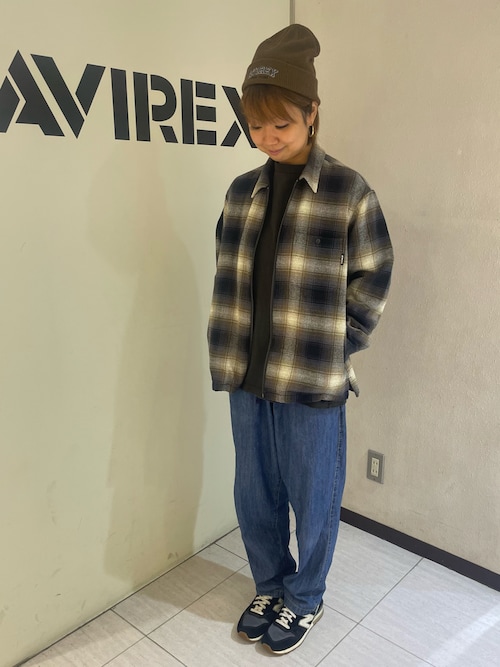 OMBRE CHECK ZIP UP SHIRT / オンブレチェック ジップアップシャツ