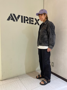 「AVIREX（アヴィレックス）のアイテム」を使った、Risaさん（レディース・163cm）の秋コーディネート