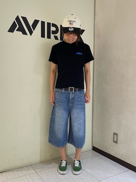 「AVIREX（アヴィレックス）のアイテム」を使った、Risaさん（レディース・163cm）の夏コーディネート