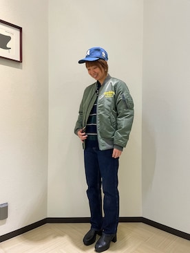 「PEANUTS（ピーナッツ）のアイテム（ジャケット/アウター）」を使った、Risaさん（レディース・163cm）の秋コーディネート