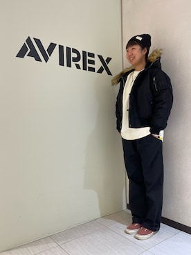 「アウターコーデ」｜「アイテム（ニットキャップ/ビーニー）」を使った、Risaさん（レディース・163cm）の冬コーディネート