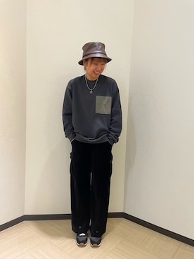 「AVIREX（アヴィレックス）のアイテム（ハット）」を使った、Risaさん（レディース・163cm）の秋コーディネート