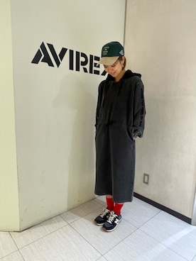 「AVIREX（アヴィレックス）のアイテム」を使った、Risaさん（レディース・163cm）の秋コーディネート