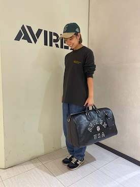 「AVIREX（アヴィレックス）のアイテム」を使った、Risaさん（レディース・163cm）の秋コーディネート