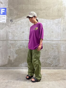 「AVIREX（アヴィレックス）の直営店限定 ×ニューエラ ポロキャップ USA国旗/AVIREX×NEW ERA 9TWENTY POLO CAP U.S.A FLAG」を使った、Risaさん（レディース・163cm）の夏コーディネート