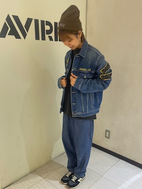 「AVIREX（アヴィレックス）のアイテム」を使った、Risaさん（レディース・163cm）の秋コーディネート
