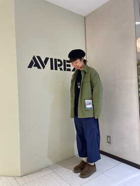 「アイテム（スカート、ブルー系）」を使った、Risaさん（レディース・163cm）の冬コーディネート