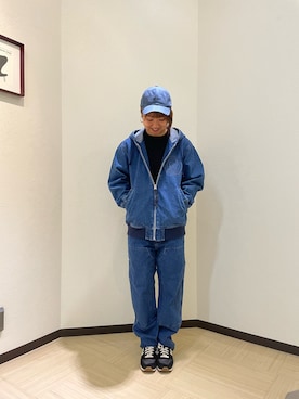 「AVIREX（アヴィレックス）のアイテム（スウェット）」を使った、Risaさん（レディース・163cm）の冬コーディネート