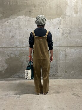 「秋」｜「アイテム（サロペット/オーバーオール）」を使った、Risaさん（レディース・163cm）の秋コーディネート