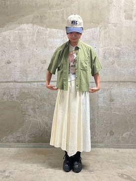 「AVIREX（アヴィレックス）のアイテム（キャップ）」を使った、Risaさん（レディース・163cm）の春コーディネート