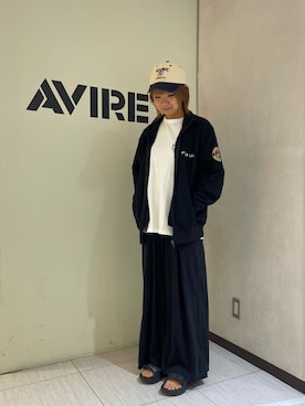 「AVIREX（アヴィレックス）のアイテム」を使った、Risaさん（レディース・163cm）の秋コーディネート