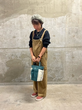 「秋」｜「アイテム（サロペット/オーバーオール）」を使った、Risaさん（レディース・163cm）の秋コーディネート