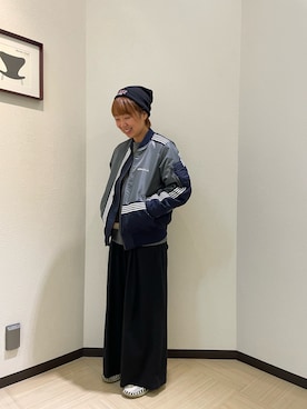 「アイテム（MA-1、その他）」を使った、Risaさん（レディース・163cm）の秋コーディネート