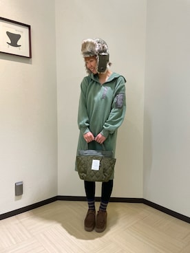 「AVIREX（アヴィレックス）のアイテム（ワンピース/ドレス）」を使った、Risaさん（レディース・163cm）の秋コーディネート