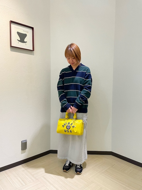 セール】V-NECK BORDER KNIT / Vネック ボーダー ニット