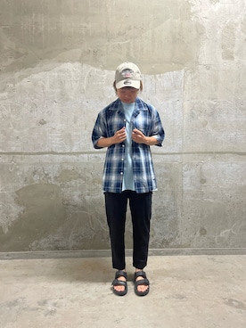 「AVIREX（アヴィレックス）のアイテム（カーゴパンツ）」を使った、Risaさん（レディース・163cm）の夏コーディネート