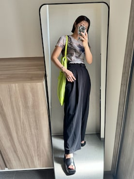 「アイテム（パンツ）」を使った、megumiさん（レディース・170cm）の夏コーディネート