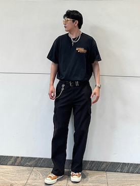 「アイテム（カーゴパンツ）」を使った、KNTさん（メンズ・270cm）の夏コーディネート
