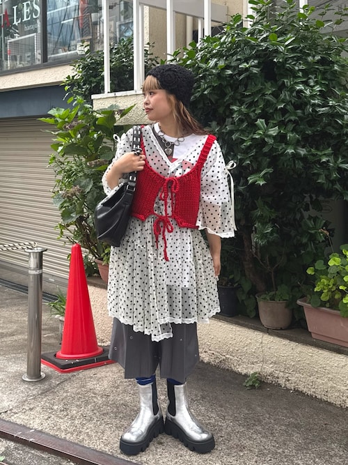 Ciaopanic　ゆなまる　ドットチュールリメイクTシャツワンピース　ブラック CIAOPANIC（チャオパニック）の「【ゆなまる(＠yuna_maruu)企画