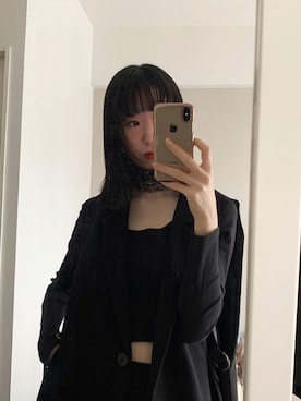 「ZARA（ザラ）のアイテム（ジャケット/アウター、ブラック系）」を使った、.さん（レディース・159cm）の秋コーディネート