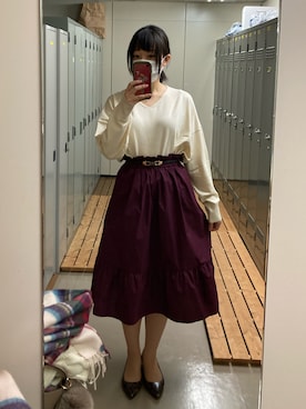 「色違いで持ってます。」｜ささみさん（レディース・160cm）の秋コーディネート