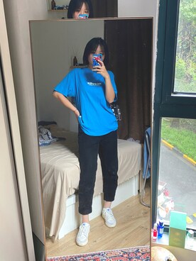 「blue」｜「アイテム（ショルダーバッグ）」を使った、^•^Irisさん（レディース・170cm）の夏コーディネート